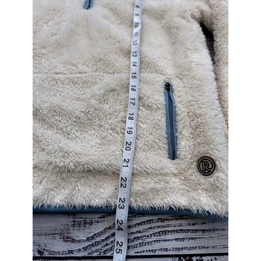 RE-SPUN‎ by Marine Layer Cream Fuzzy Fleece Half Zip Pullover Sweater Small
